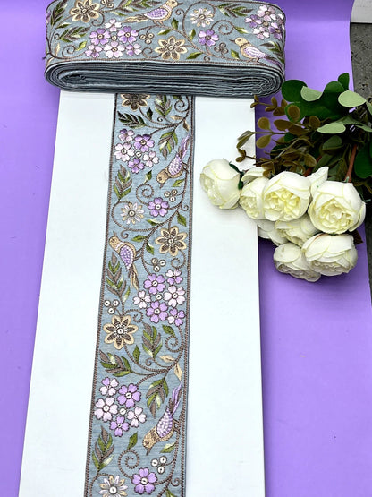 Embroidered Zari Border 121 – 9 Colours | Artiza Lace
