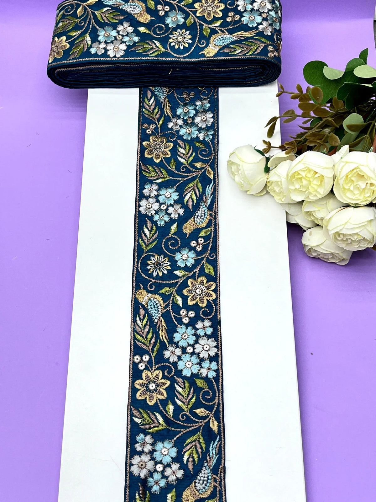 Embroidered Zari Border 121 – 9 Colours | Artiza Lace