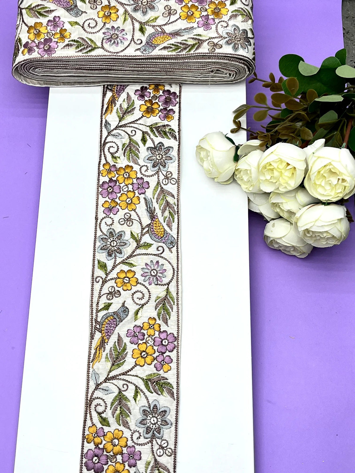 Embroidered Zari Border 121 – 9 Colours | Artiza Lace
