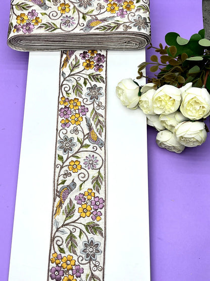 Embroidered Zari Border 121 – 9 Colours | Artiza Lace