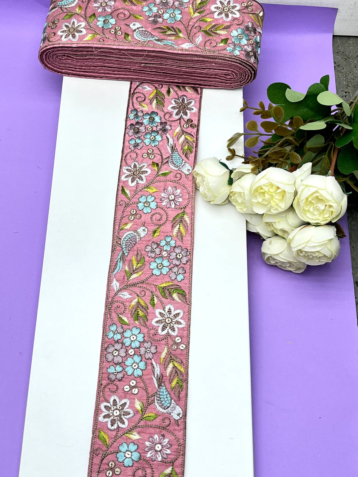 Embroidered Zari Border 121 – 9 Colours | Artiza Lace