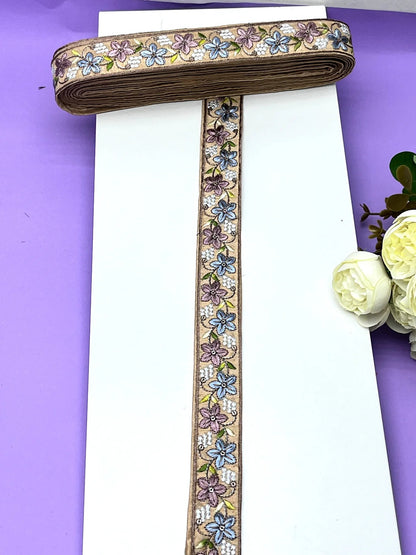 Embroidered Zari Border 122 – 9 Colours | Artiza Lace