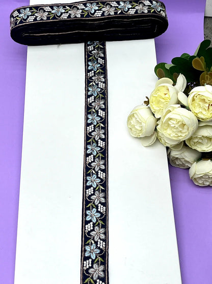 Embroidered Zari Border 122 – 9 Colours | Artiza Lace