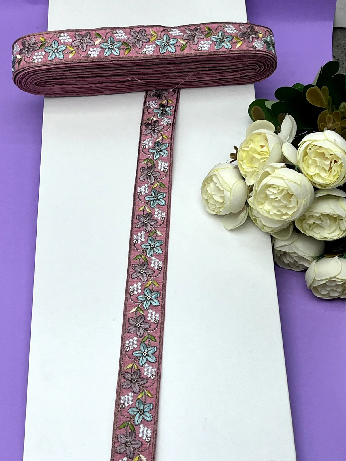 Embroidered Zari Border 122 – 9 Colours | Artiza Lace