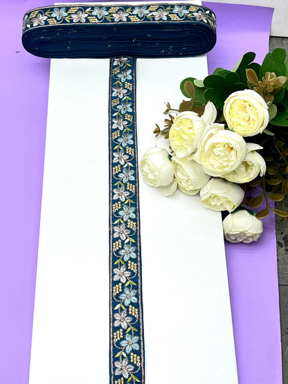 Embroidered Zari Border 122 – 9 Colours | Artiza Lace