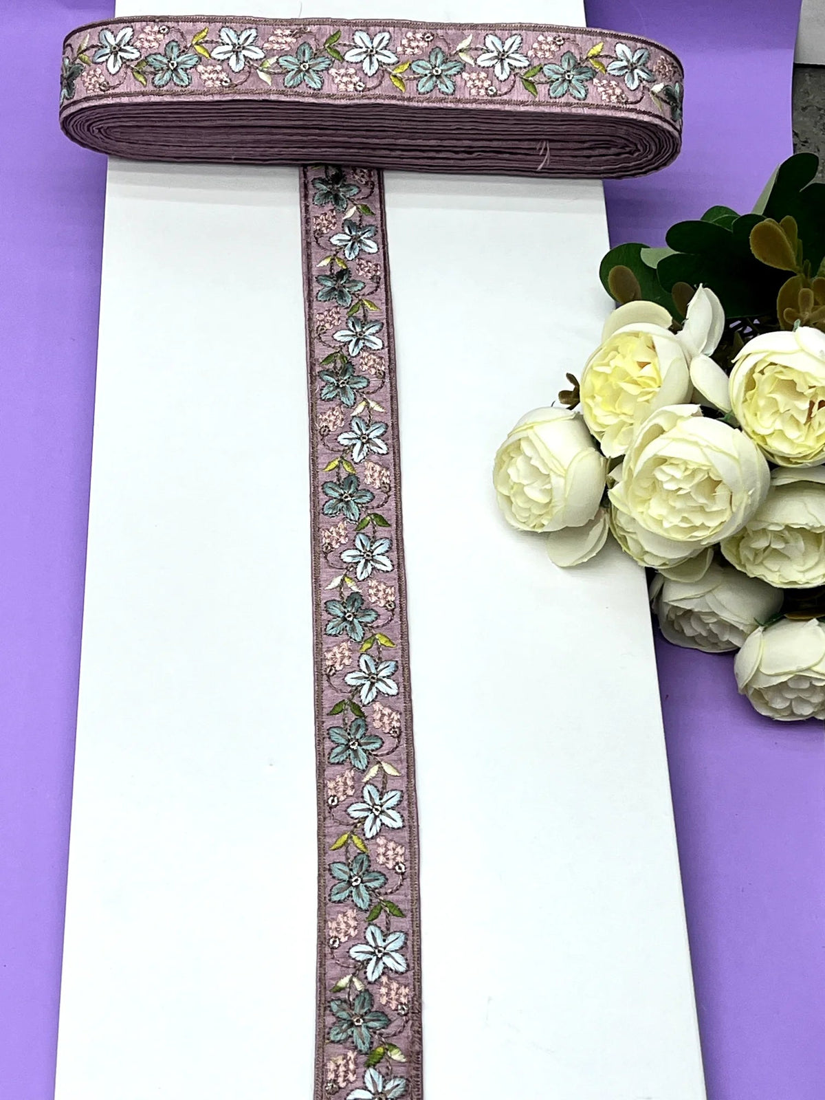 Embroidered Zari Border 122 – 9 Colours | Artiza Lace