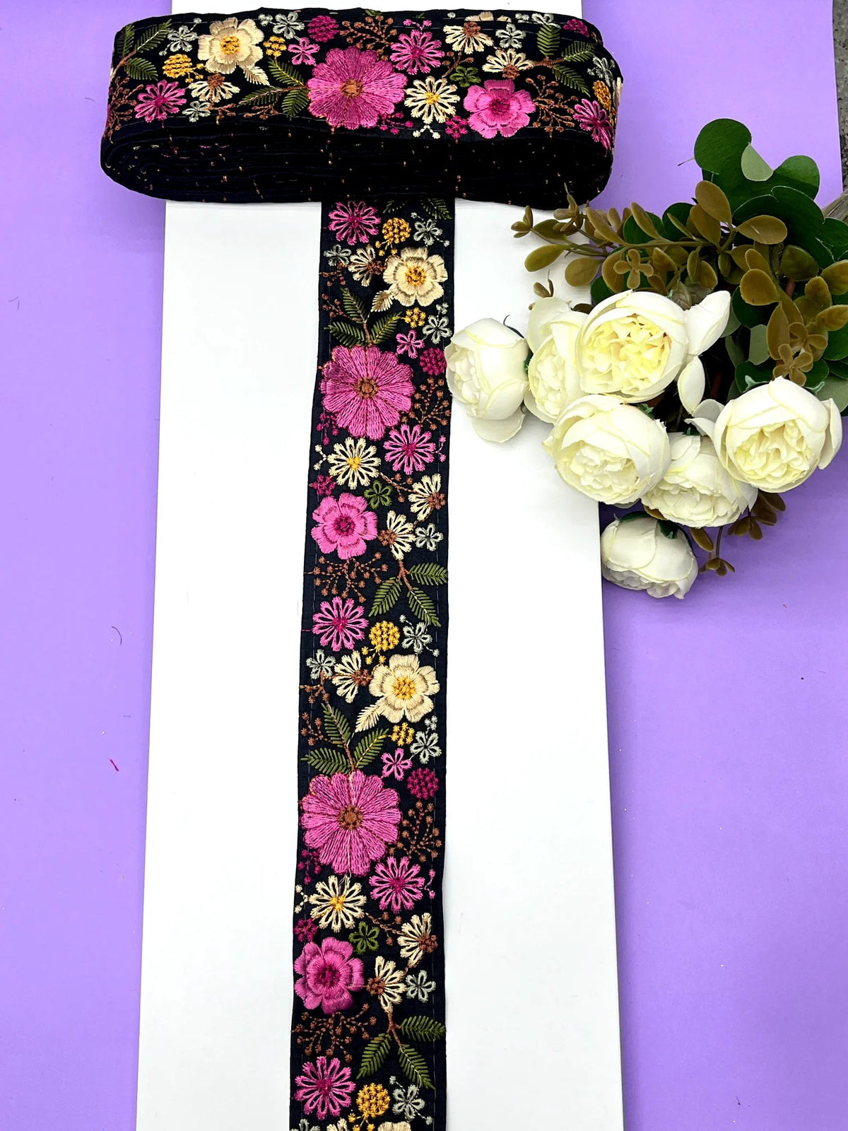 Embroidered Zari Border 123 – 7 Colours | Artiza Lace
