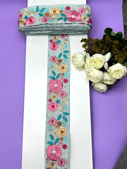 Embroidered Zari Border 123 – 7 Colours | Artiza Lace