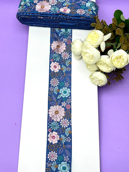 Embroidered Zari Border 123 – 7 Colours | Artiza Lace