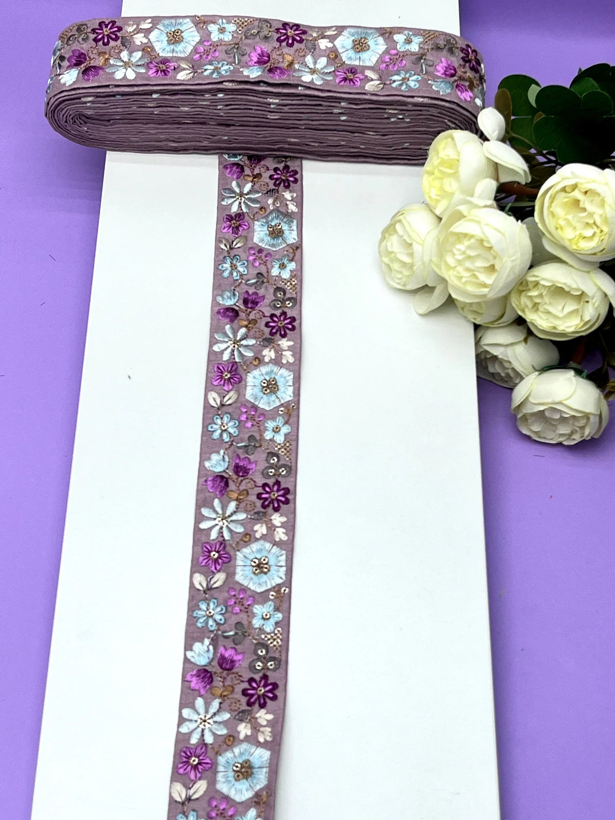 Embroidered Zari Border 124 – 8 Colours | Artiza Lace