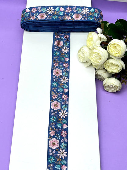 Embroidered Zari Border 124 – 8 Colours | Artiza Lace