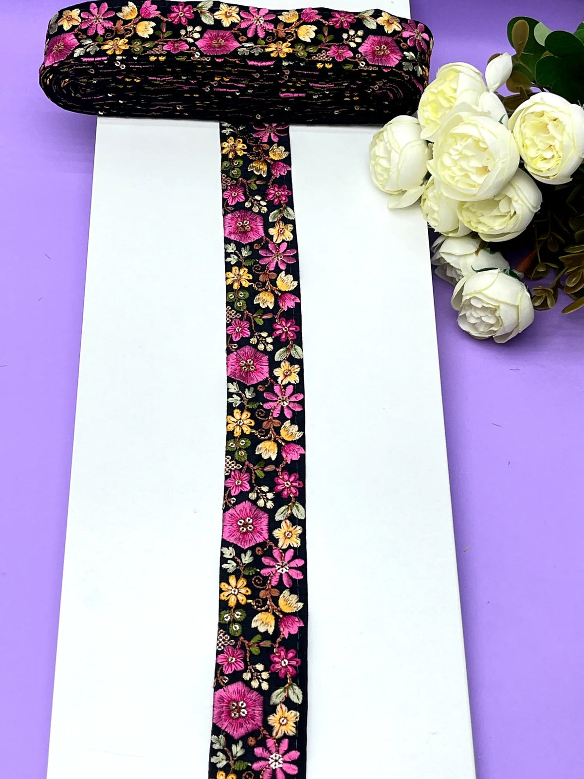 Embroidered Zari Border 124 – 8 Colours | Artiza Lace