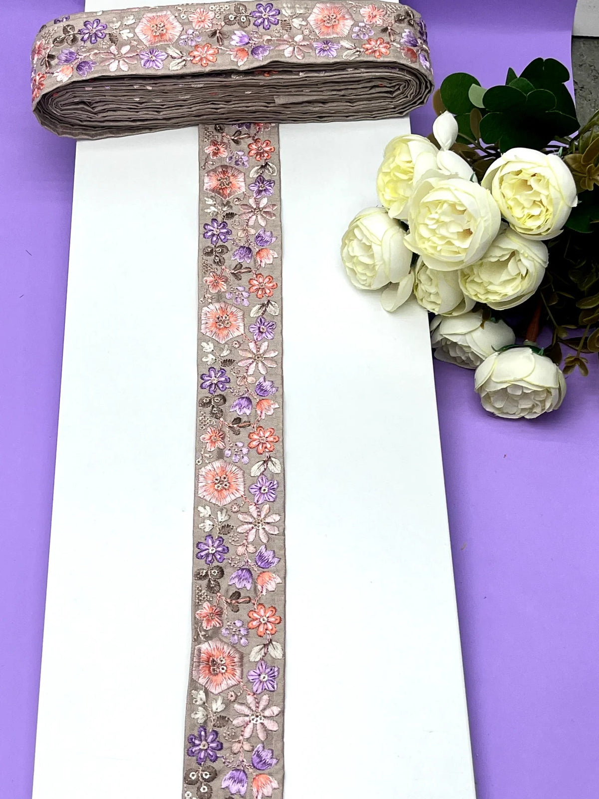 Embroidered Zari Border 124 – 8 Colours | Artiza Lace