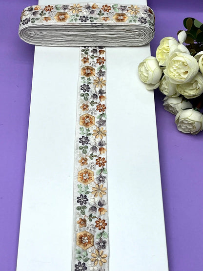 Embroidered Zari Border 124 – 8 Colours | Artiza Lace