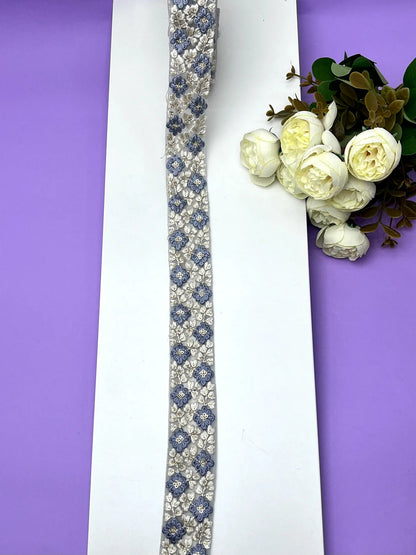 Embroidered Zari Border 126 – 9 Colours | Artiza Lace