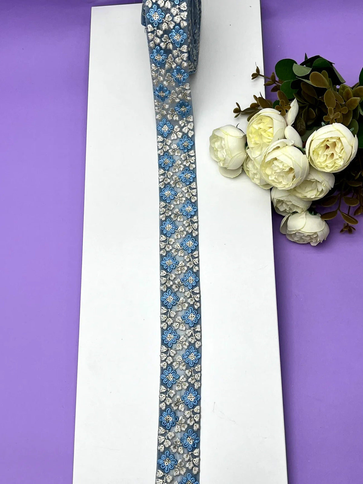 Embroidered Zari Border 126 – 9 Colours | Artiza Lace