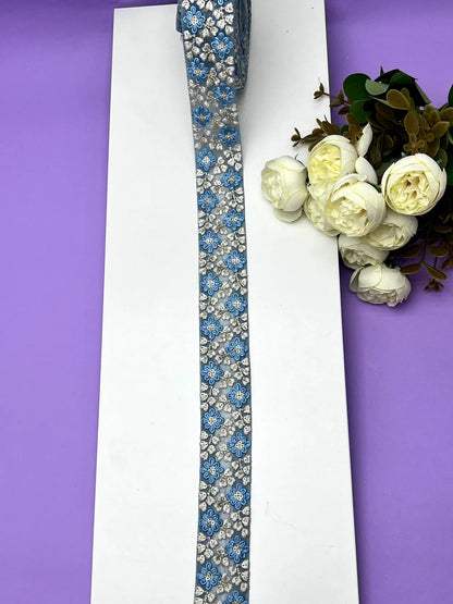 Embroidered Zari Border 126 – 9 Colours | Artiza Lace