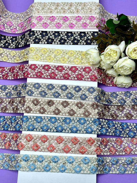 Embroidery Lace Jari Border JA13964 - Artiza Lace