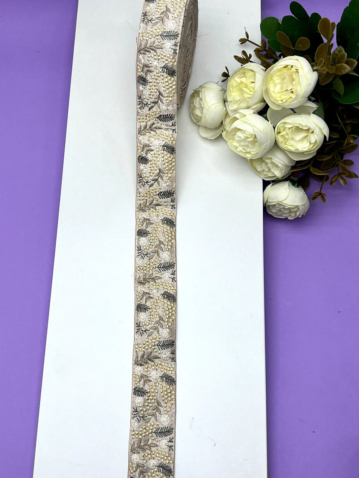 Embroidered Zari Border 128 – 6 Colours | Artiza Lace