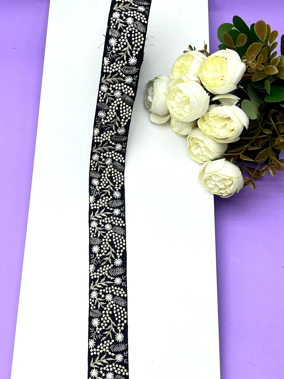 Embroidered Zari Border 128 – 6 Colours | Artiza Lace