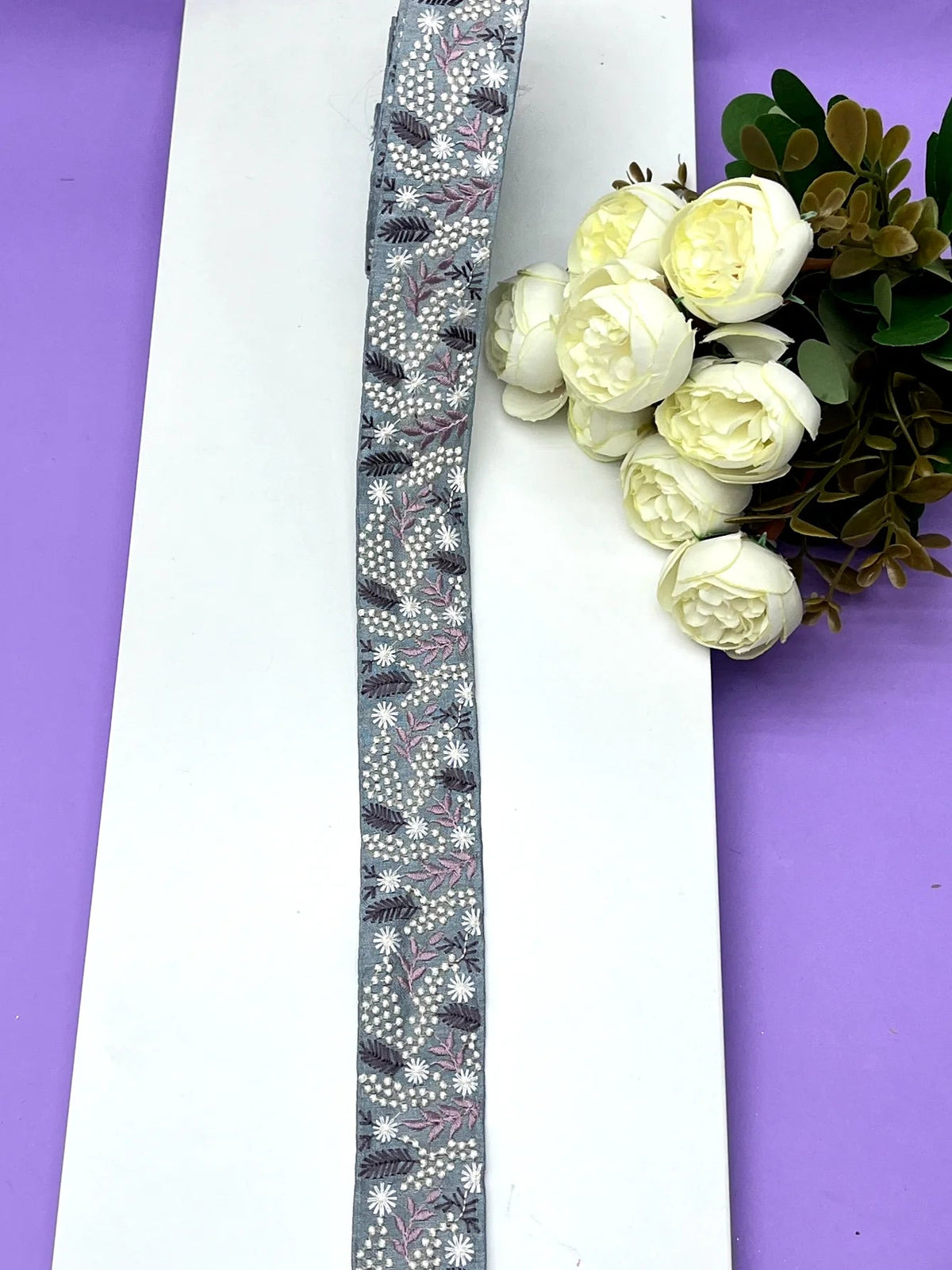 Embroidered Zari Border 128 – 6 Colours | Artiza Lace