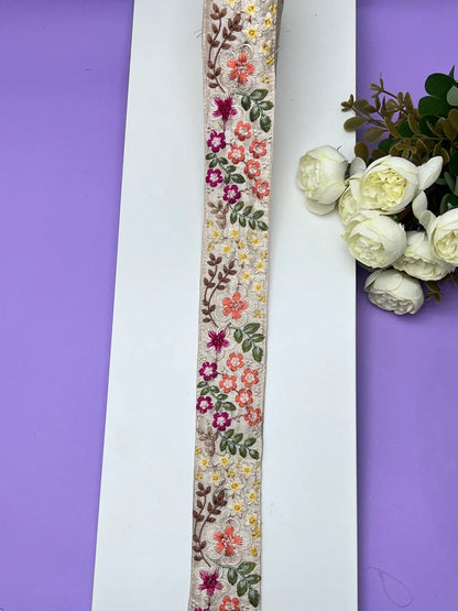 Embroidered Zari Border 129 – 6 Colours | Artiza Lace