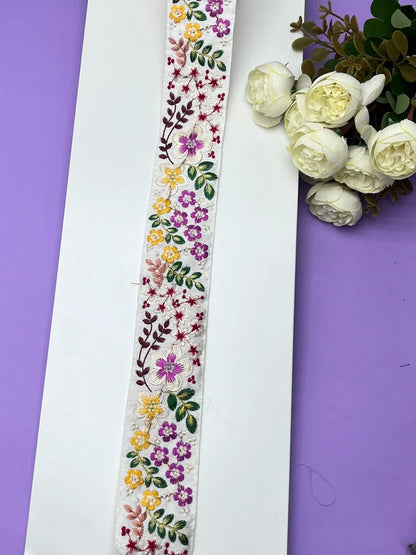 Embroidered Zari Border 129 – 6 Colours | Artiza Lace