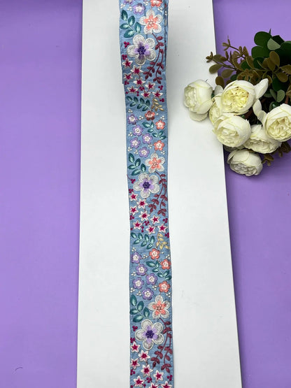 Embroidered Zari Border 129 – 6 Colours | Artiza Lace
