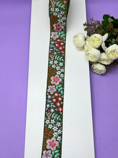 Embroidered Zari Border 129 – 6 Colours | Artiza Lace