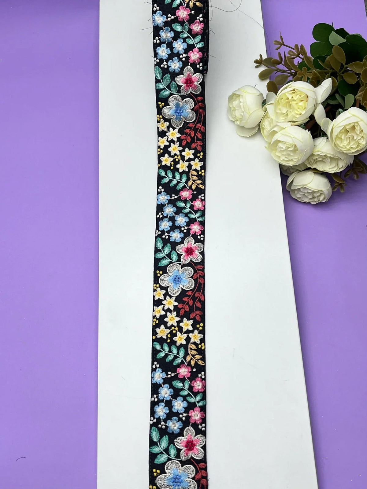 Embroidered Zari Border 129 – 6 Colours | Artiza Lace