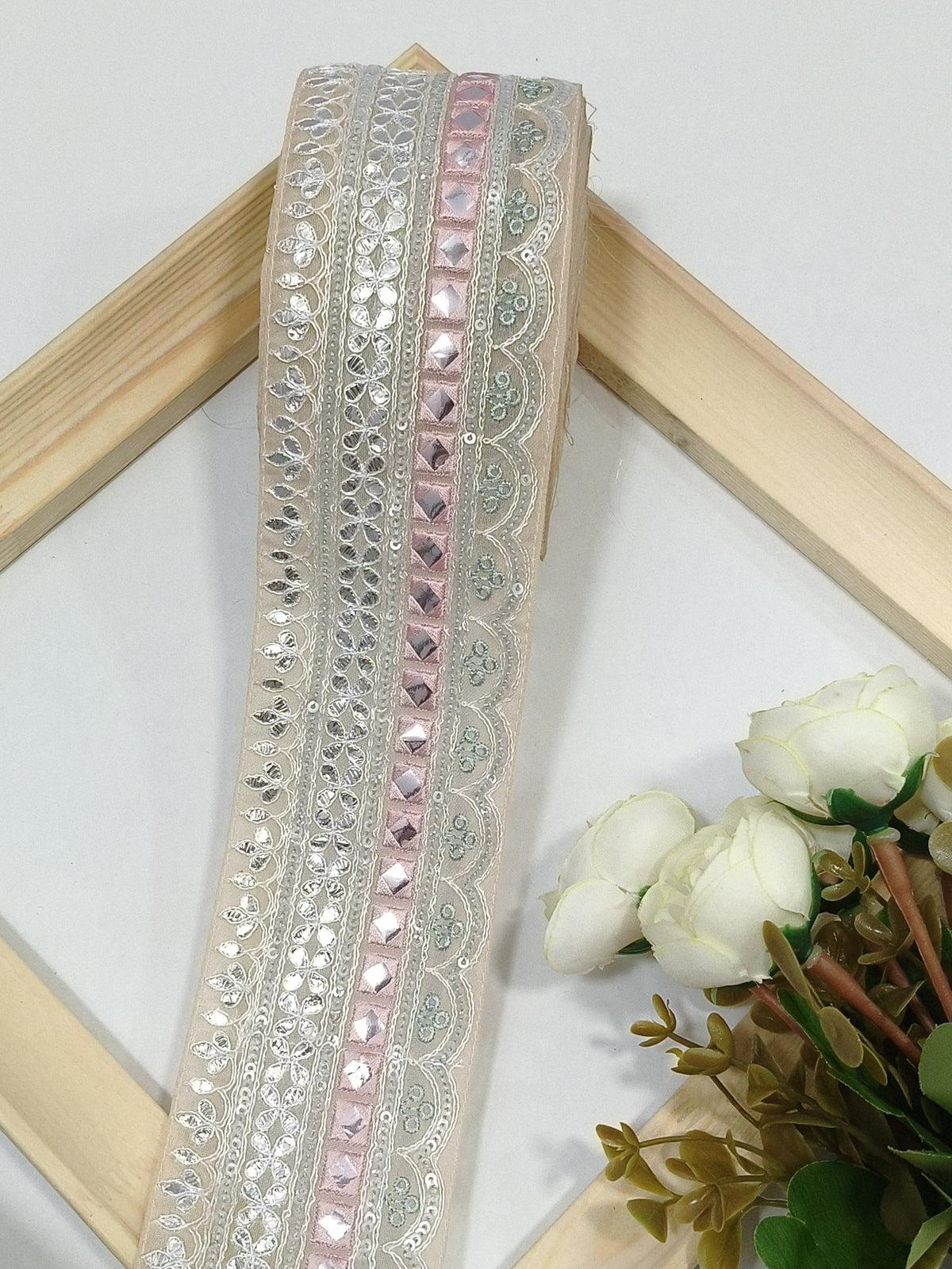 Coding Embroidered Zari Border 14 – 5 Colours | Artiza Lace