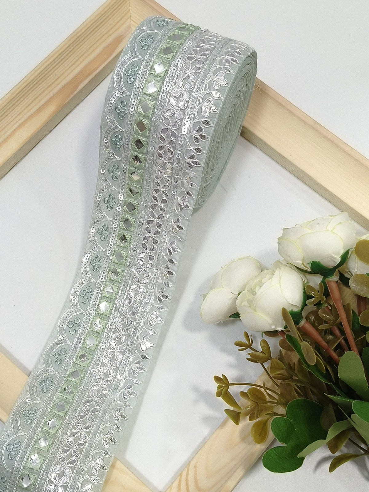 Coding Embroidered Zari Border 14 – 5 Colours | Artiza Lace