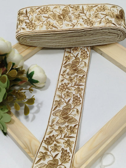 Embroidered Zari Border 135 – 2 Colours | Artiza Lace