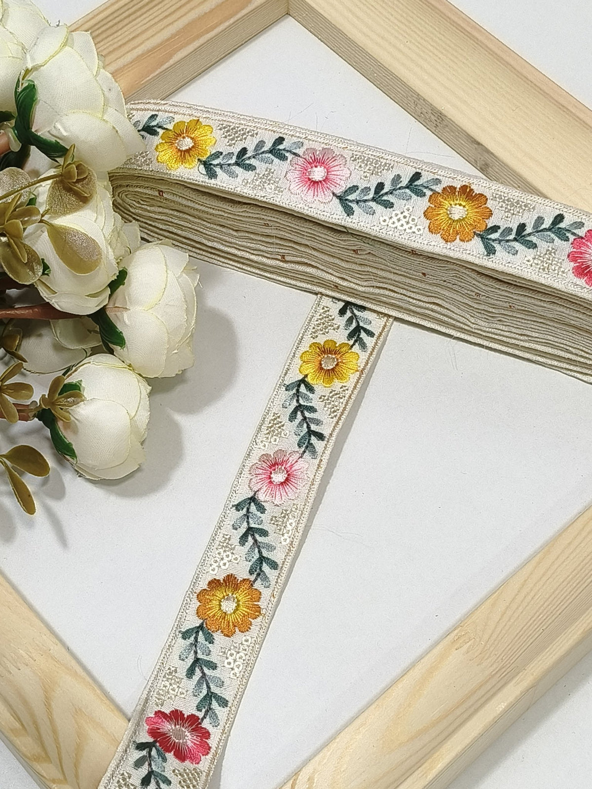Embroidered Zari Border 136 – 16 Colours | Artiza Lace