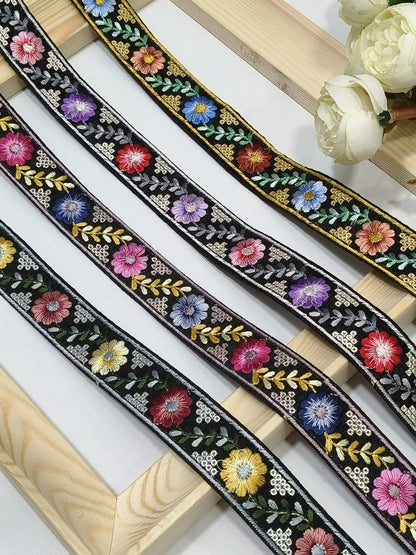 Embroidered Zari Border 136 – 16 Colours | Artiza Lace