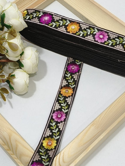 Embroidered Zari Border 136 – 16 Colours | Artiza Lace