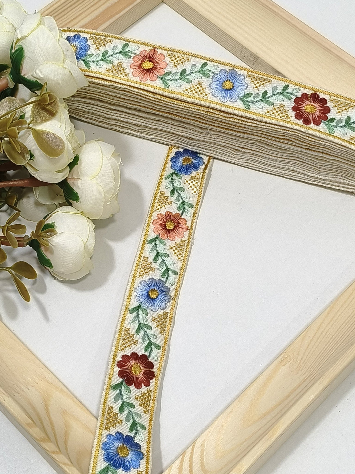 Embroidered Zari Border 136 – 16 Colours | Artiza Lace