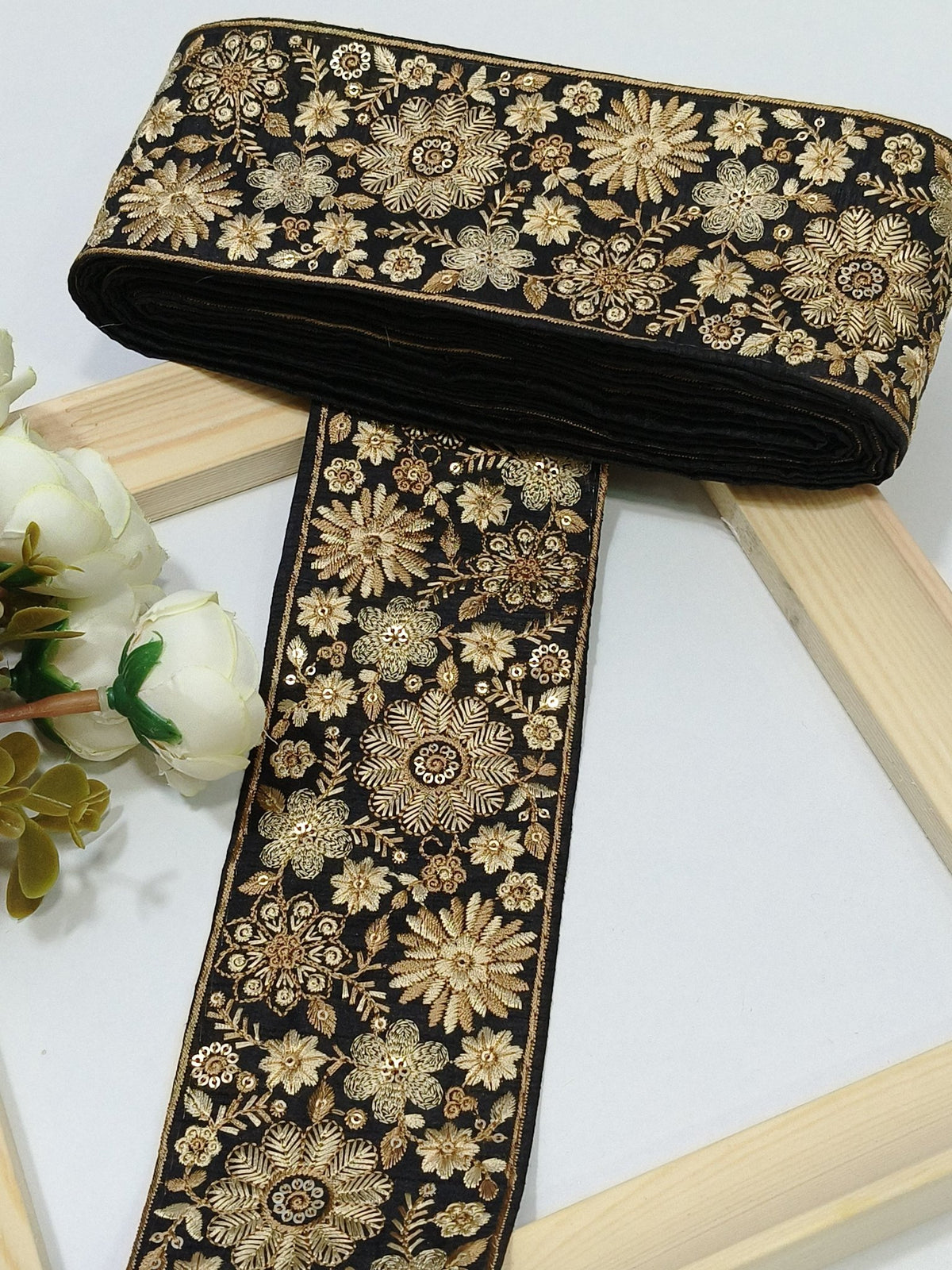 Embroidered Zari Border 137 – 2 Colours | Artiza Lace