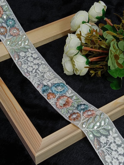 Embroidered Zari Border 138 – 6 Colours | Artiza Lace