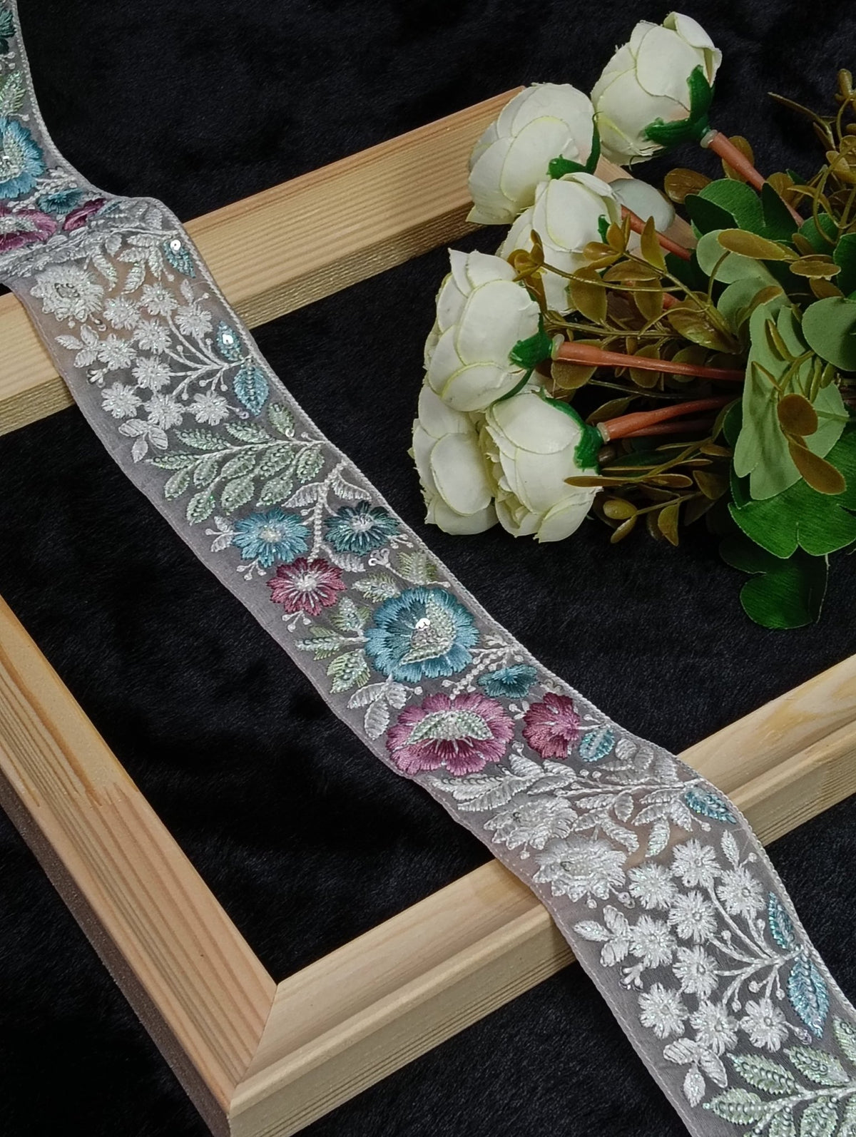 Embroidered Zari Border 138 – 6 Colours | Artiza Lace