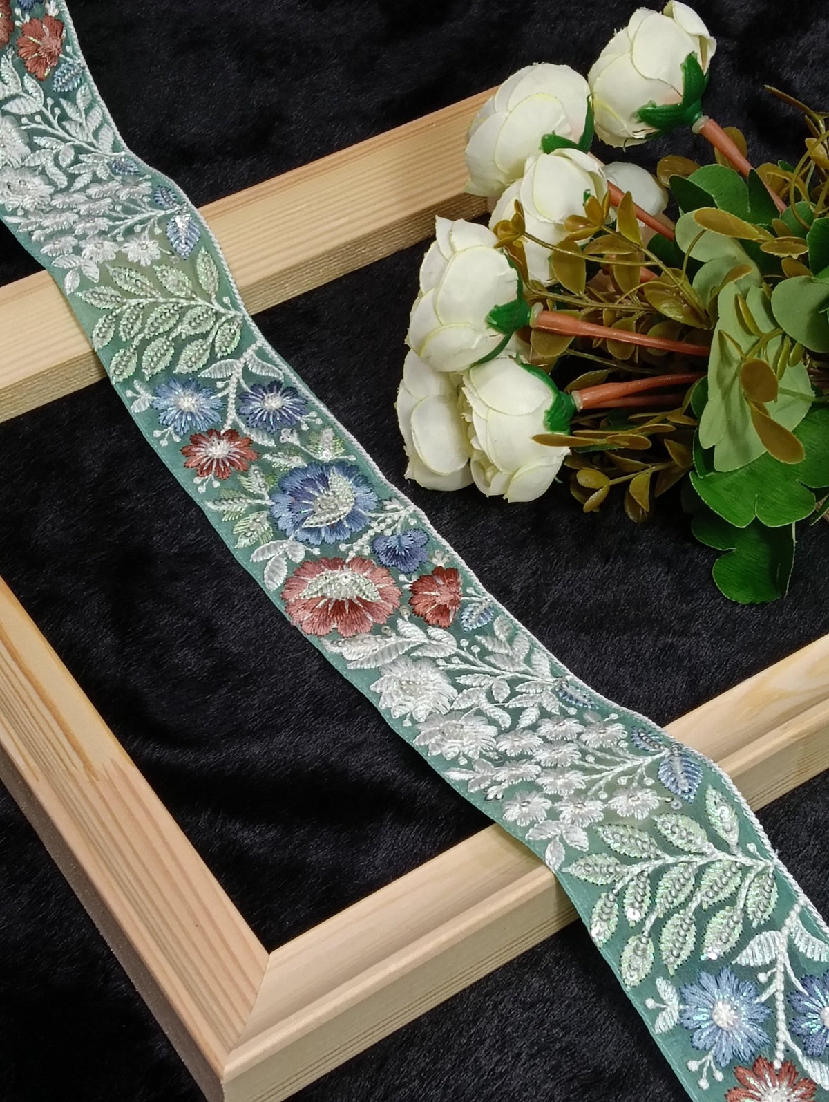 Embroidered Zari Border 138 – 6 Colours | Artiza Lace