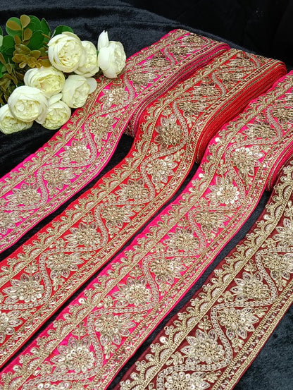 Coding Embroidered Zari Border 16 – 8 Colours | Artiza Lace
