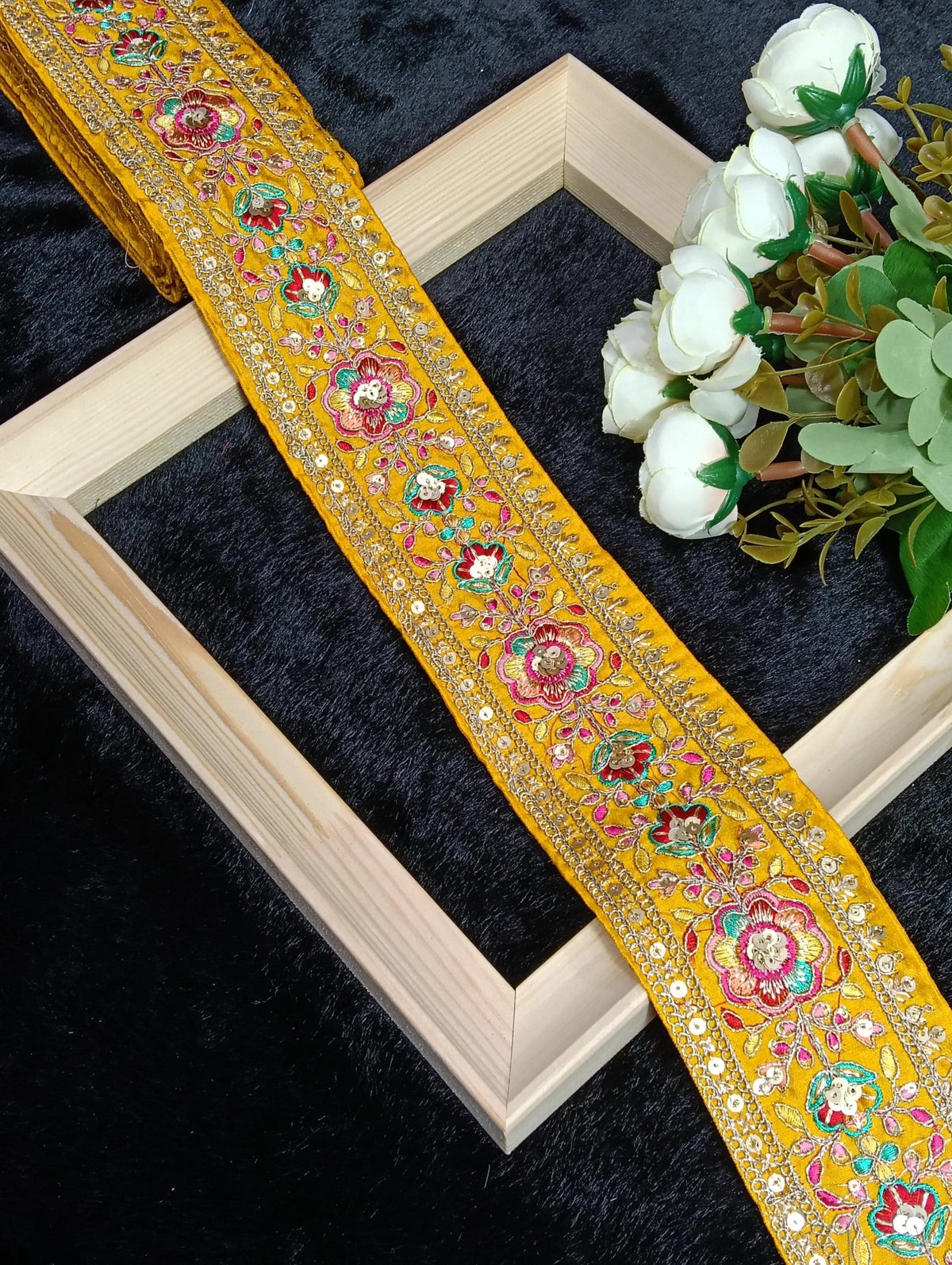 Coding Embroidered Zari Border 01 – 11 Colours | Artiza Lace