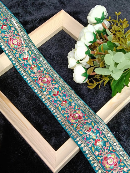 Coding Embroidered Zari Border 01 – 11 Colours | Artiza Lace