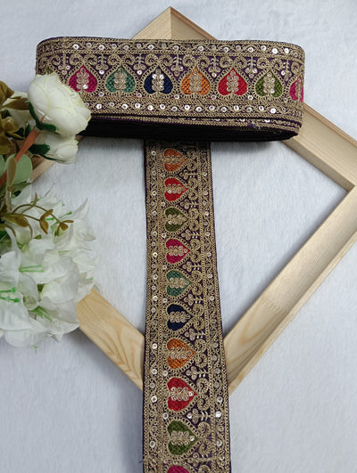 Embroidery Lace Jari Border JA14454