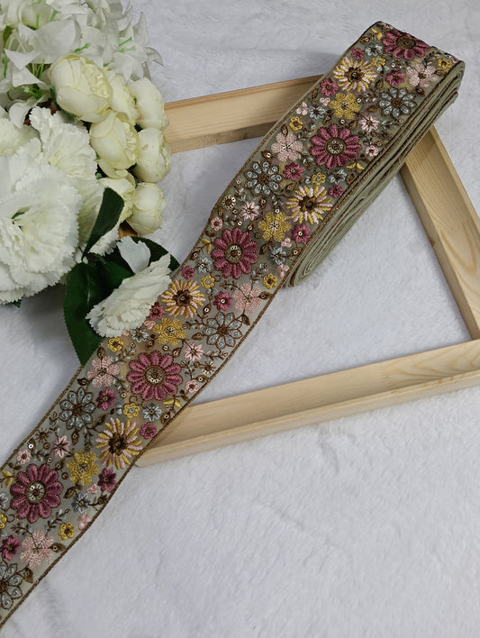 Embroidery Lace Jari Border JA14568