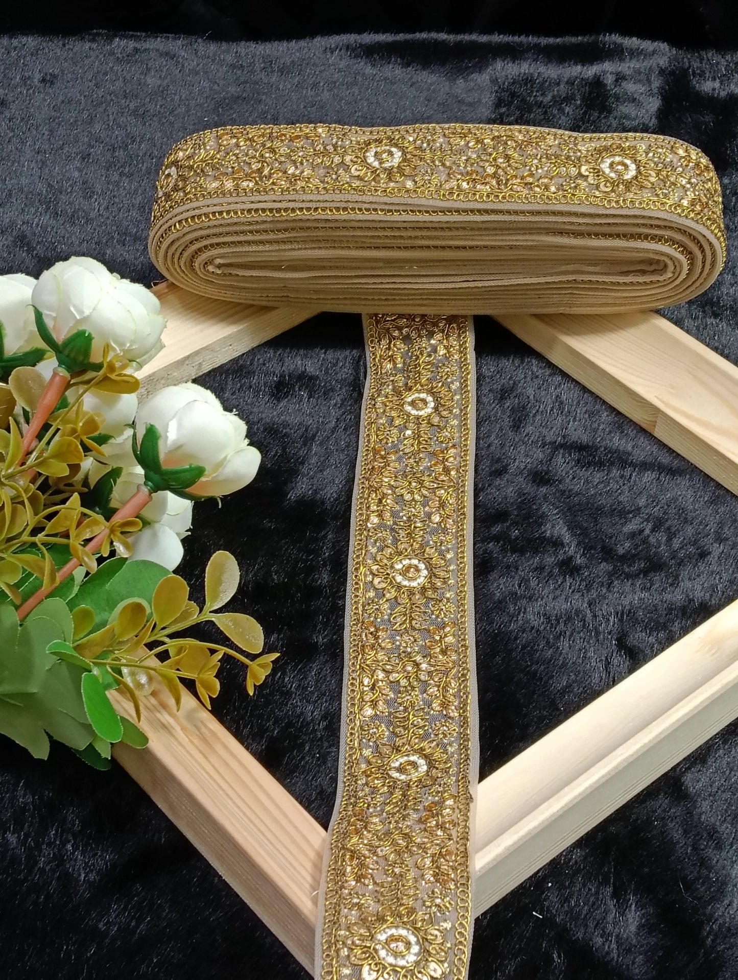 Embroidery Lace Jari Border JA14316