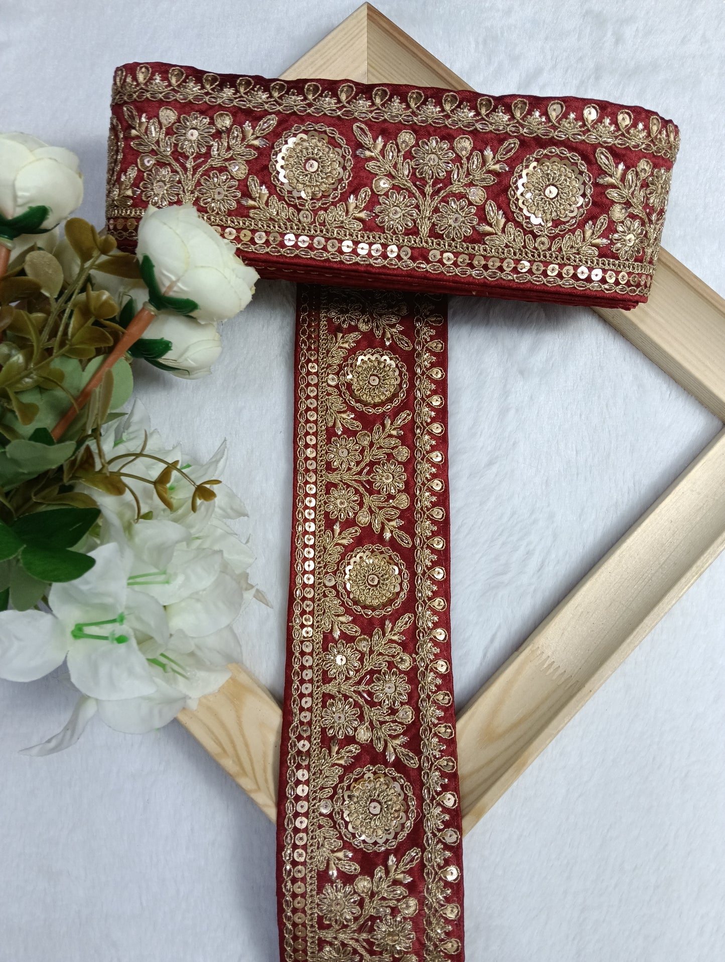 Embroidery Lace Jari Border JA14356