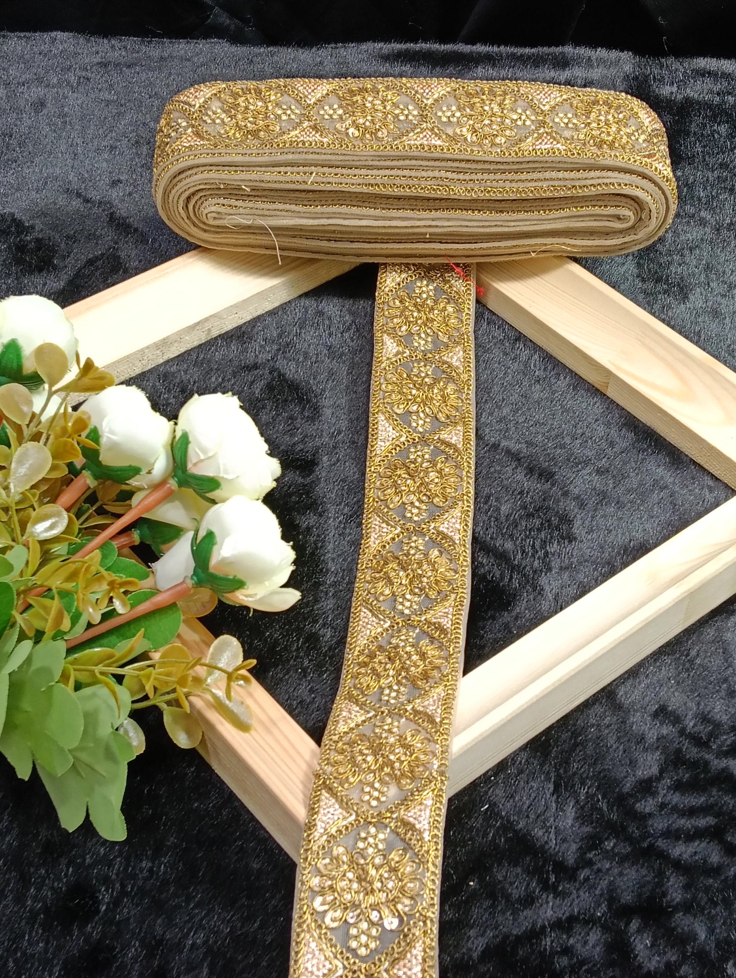 Embroidery Lace Jari Border JA14317