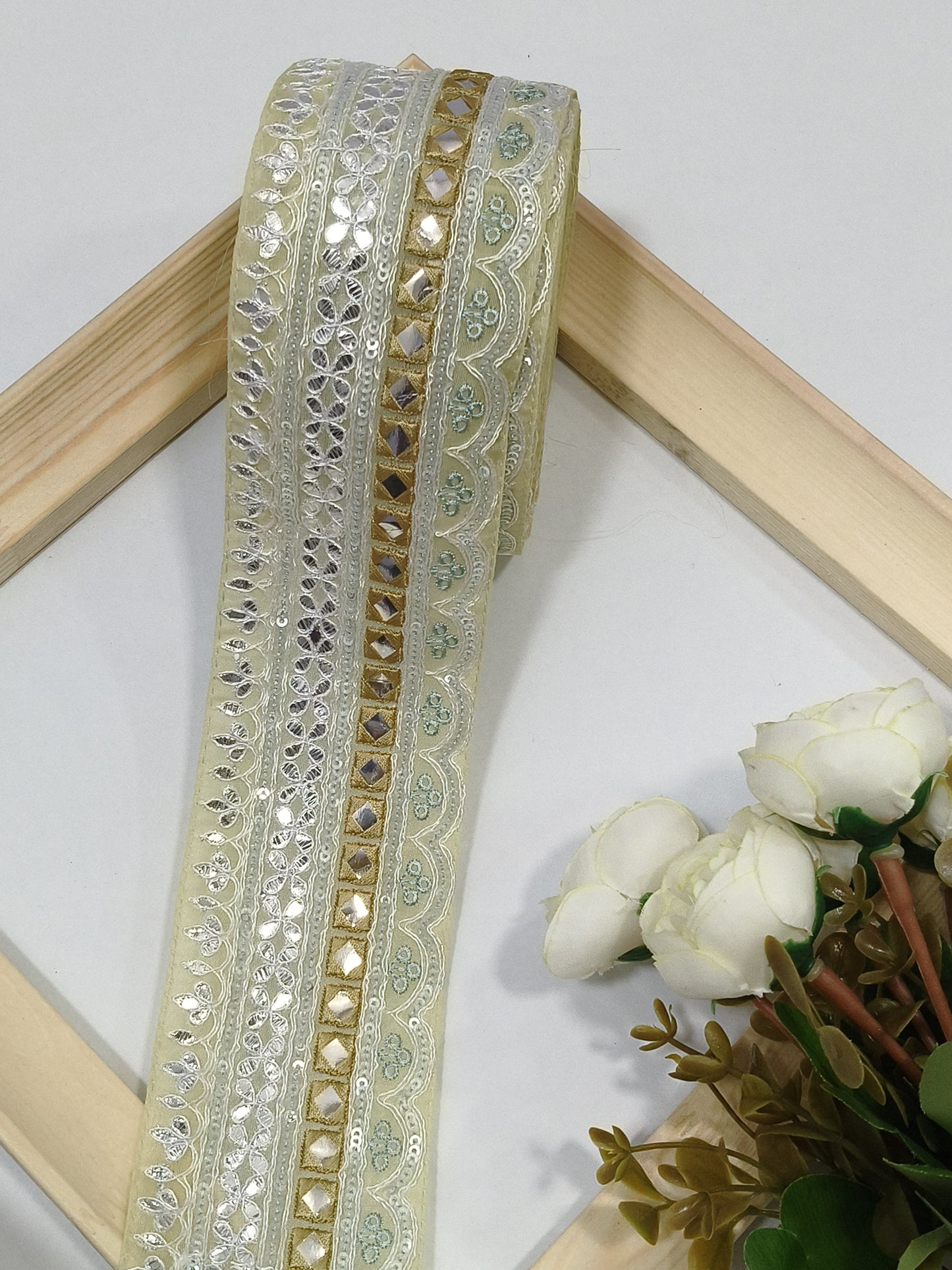 Embroidery Lace Jari Border JA14140